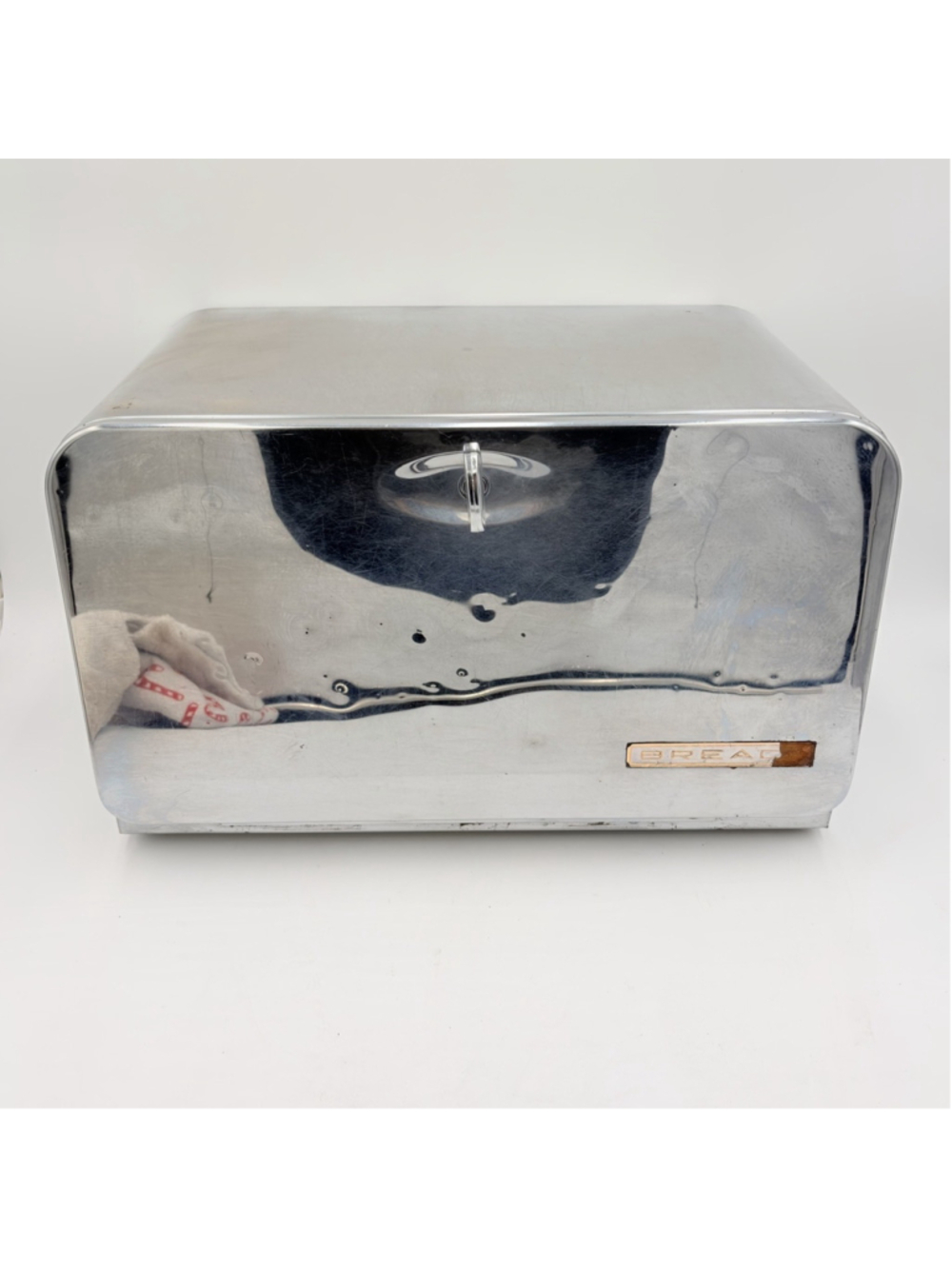 Vintage LINCOLN Beauty Box Chrome Bread Box Pie Safe Cutting Board Shelf MCM 17”